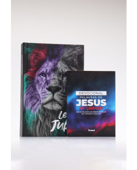  Kit Bíblia Grife e Rabisque Leão de Judá + Devocional Palavras de Jesus em Vermelho Nébula | Volte a Sonhar 