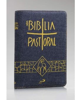 Nova Bíblia Pastoral | Letra Normal | Luxo | Tamanho Médio | Jeans | Zíper