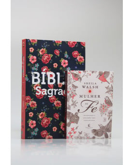 Kit Bíblia Sagrada | ACF | Letra Média | Rosas + Mulher de Fé
