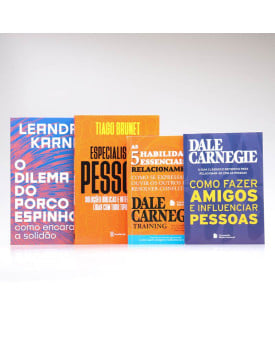 Kit 4 Livros | Desenvolvimento Pessoal | Tiago Brunet, Dale Carnegie e Leandro Karnal 