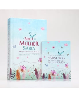 Kit Bíblia da Mulher Sábia RC Harpa Letra Grande Jardim Secreto + 3 Minutos de Sabedoria Para Mulheres | Sabedoria Divina