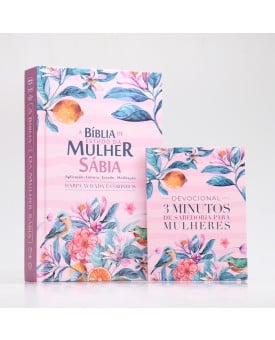 Kit Bíblia da Mulher Sábia RC Harpa Letra Grande Primavera + 3 Minutos de Sabedoria Para Mulheres | Sabedoria Divina