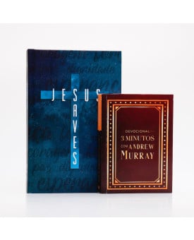 Kit Bíblia KJA Slim Jesus Saves + Devocional 3 Minutos Com Andrew Murray Clássico | Benção Magnífica 