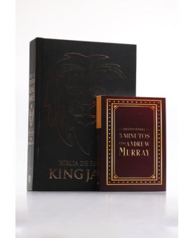  Kit Bíblia KJA Letra Hipergigante Leão Ilustrado + Devocional 3 Minutos com Andrew Murray Clássica | Pleno Perdão 