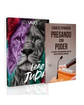 Kit Nova Bíblia Viva Leão de Judá + Livro Pregando com Poder | Caminho da Salvação