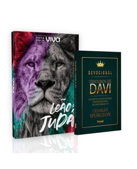 Kit Nova Bíblia Viva Leão de Judá + Devocional Tesouros de Davi | Foco no Propósito
