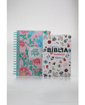 Kit Planeje Sua Vida | Meu Plano Perfeito Floresça + Bíblia Sagrada | RC | Flowers Branca