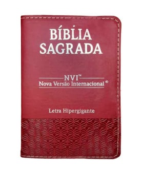 Bíblia Sagrada | NVI | Letra Hipergigante | Capa PU Luxo | Bordô