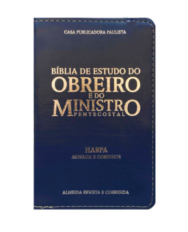 Bíblia do Obreiro e do Ministro Pentecostal | ARC | Com Harpa | Azul