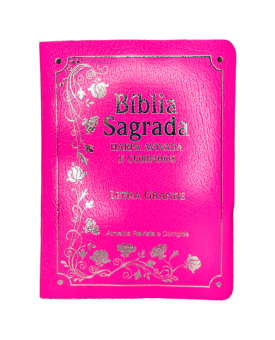 Bíblia Sagrada | ARC | Letra Grande | Capa Covertex com Harpa | Pink