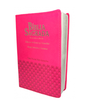 Bíblia Sagrada com Espaços para Anotações | RC | Letra Gigante | Capa PU | Luxo | Harpa e Corinhos | Pink