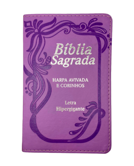 Bíblia Sagrada | Letra Hipergigante | Capa PU Luxo com Indice e Harpa | Lilás 