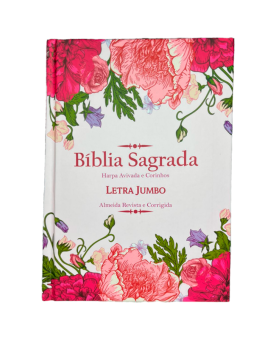 Bíblia Sagrada | Letra Jumbo | ARC | Capa Dura | Floral Rosa