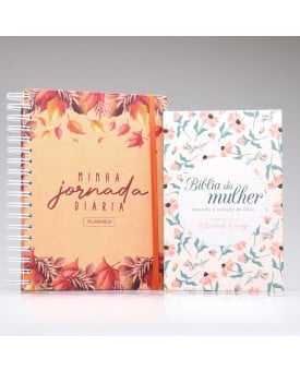 Kit Bíblia de Estudo da Mulher Segundo o Coração de Deus | AS21 | Lettering + Planner Feminino Outono | Planejamento Diário 