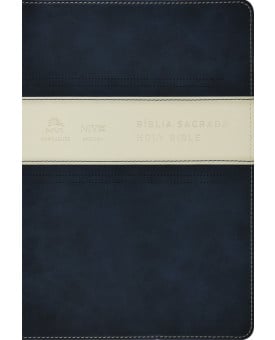 Bíblia Sagrada Holy Bible | Português e Inglês | Azul/Branco