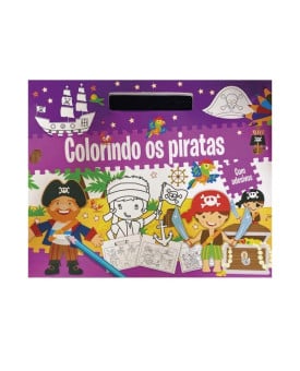 Colorindo Os Piratas | Prancheta De Colorir | Com Adesivos | Pé Da Letra