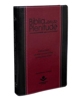 Bíblia de Estudo Plenitude | RC | Letra Normal | Capa Sintética | Preta e Vinho