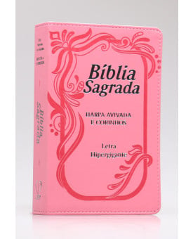 Bíblia Sagrada | RC | Harpa Avivada e Corinhos | Letra Hipergigante | Luxo | Rosa | Índice