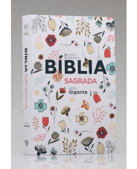 Bíblia Sagrada | RC | Letra Gigante | Soft Touch | Flowers Branca