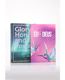 Kit Bíblia NVI Glory Honor And Power + Devocional Eu e Deus Beija Flor | Poder Para Obedecer 