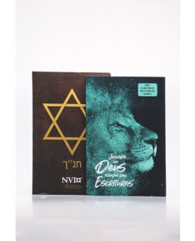 Kit Bíblia | NVI | Estrela de Davi + Jornada com Deus Através das Escrituras Leão Azul | Um Coração Transformado 