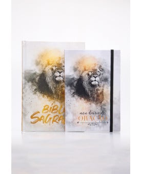 Kit Bíblia de Estudo KJA | Leão Dourado + Meu Diário de Oração Leão Dourado | Divina Providência