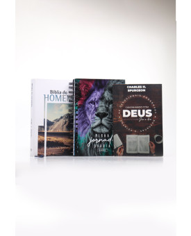 Kit Bíblia do Homem + Planner Masculino Leão de Judá + Devocional Spurgeon | Paz Perfeita