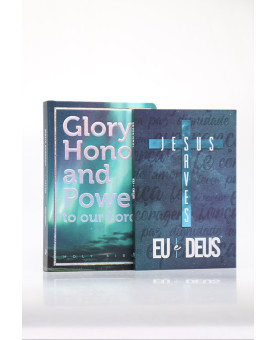 Kit Bíblia NVI Glory Honor And Power + Devocional Eu e Deus Jesus Saves | Poder Para Obedecer 