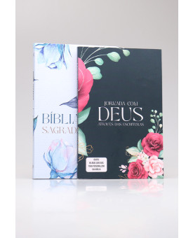 Kit Bíblia RC Slim Floral + Jornada com Deus Através das Escrituras | Mulher Virtuosa