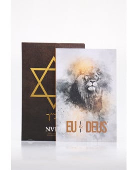 Kit Bíblia NVI Letra Hipergigante Estrela de Davi + Devocional Eu e Deus Leão Dourado | Divina Sabedoria 