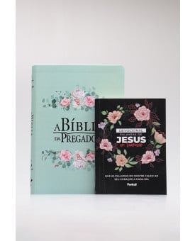 Kit Bíblia da Pregadora | RC | Flores + Devocional Palavras de Jesus em Vermelho | Círculo Floral | Oração Secreta