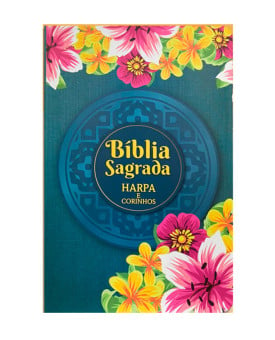 Bíblia Sagrada | RC | Letra Gigante | Capa PU | Harpa Avivada e Corinhos | Textura Floral