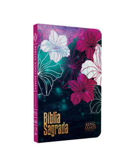Bíblia KJA | Capa Dura | Slim | Floral Magenta