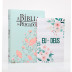 Kit Bíblia da Pregadora RC | Verde/Salmão + Devocional Eu e Deus Floral Branca | Coração Puro