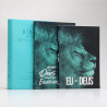 Kit Bíblia de Estudo Joyce Meyer Azul + Eu e Deus + Abas Adesivas Leão Azul | A Mensagem de Meyer