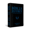 Bíblia Jeffrey Estudos Proféticos | King James | Letra Média | Luxo | Preta e Azul
