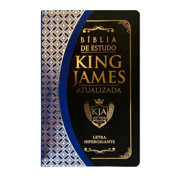Bíblia de Estudo KJA | King James Atualizada | Letra Hipergigante | Capa Dura | Preto e Azul