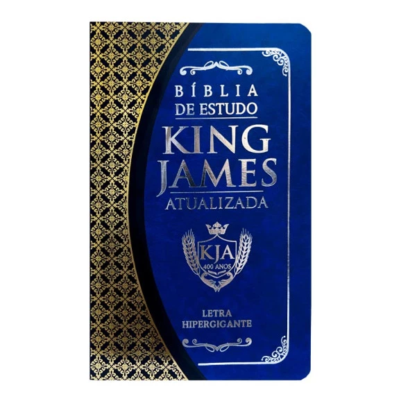 Bíblia de Estudo KJA | King James Atualizada | Letra Hipergigante | Capa Dura | Azul e Preto