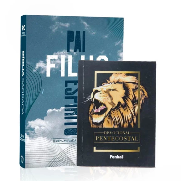 "Kit Bíblia | RC | Letra Gigante | Pai, Filho e Espírito + Devocional Pentecostal | Jornada de Fé "