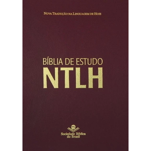 Bíblia de Estudo | NTLH | Letra Grande | Couro Bonded | Vinho