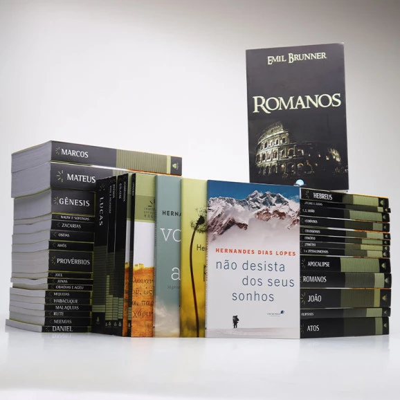 Box Comentários Expositivos | Com 36 Livros | Hernandes Dias Lopes + Romanos | Emil Brunner + Kit Encorajamento