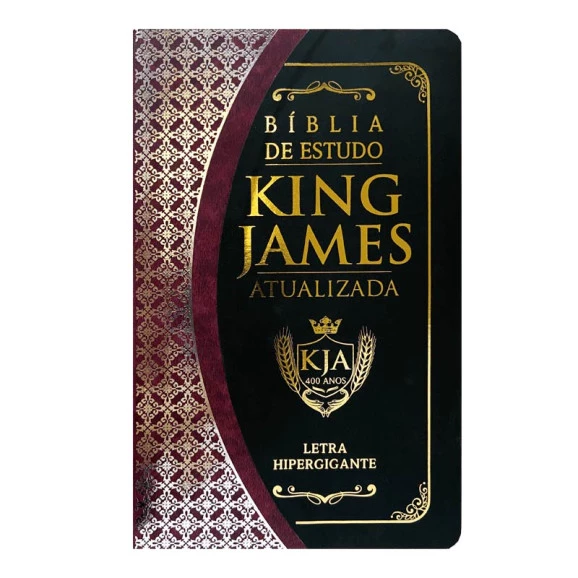 Bíblia de Estudo KJA | King James Atualizada | Letra Hipergigante | Capa Dura | Preto e Vinho