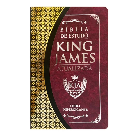 Bíblia de Estudo KJA | King James Atualizada | Letra Hipergigante | Capa Dura | Vinho e Preto