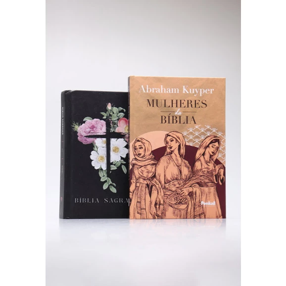 Kit Bíblia Grife e Rabisque ACF Flores Cruz + Mulheres da Bíblia | Abraham Kuyper | Doce Paz 