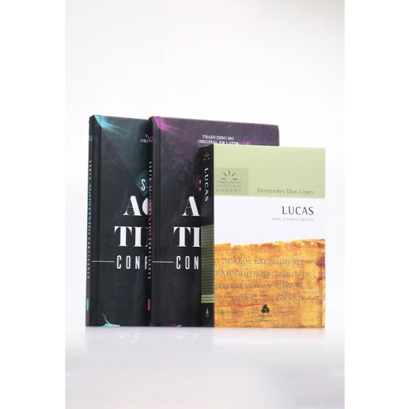 Kit Comentários Expositivo | Lucas + Box 2 Livros | Confissões | Capa Dura | Santo Agostinho | Totalmente Conhecidos 