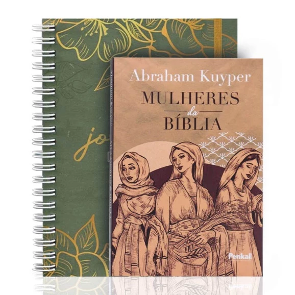 Kit Planner Minha Jornada Diária | Verde Gold + Mulheres da Bíblia | Abraham Kuyper | Em Busca da Palavra