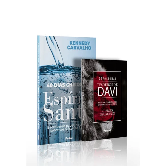 Kit 2 livros | 40 Dias Cheios do Espírito Santo + Devocional Tesouros de Davi | Leão Hebraico | Tesouros do Espírito
