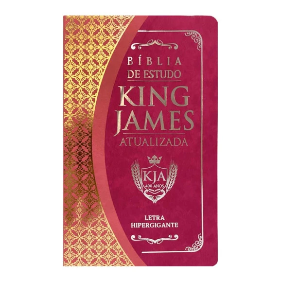 Bíblia de Estudo KJA | King James Atualizada | Letra Hipergigante | Capa Dura | Pink e Rosa