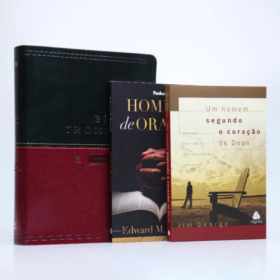 Kit Meu Pai, Meu Pastor | Bíblia Thompson | AEC | Letra Grande + Homens de Oração + Um Homem Segundo o Coração de Deus 