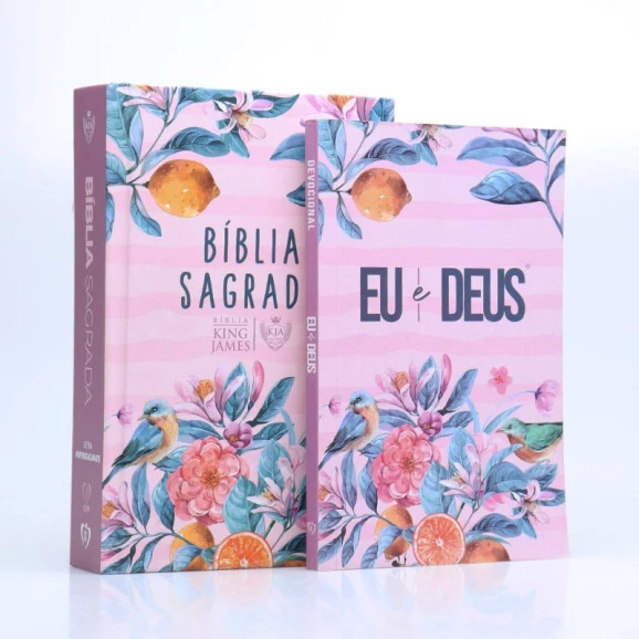 Kit Bíblia Sagrada | KJA | Letra Hipergigante + Eu e Deus | Primavera | Performados No Espírito 